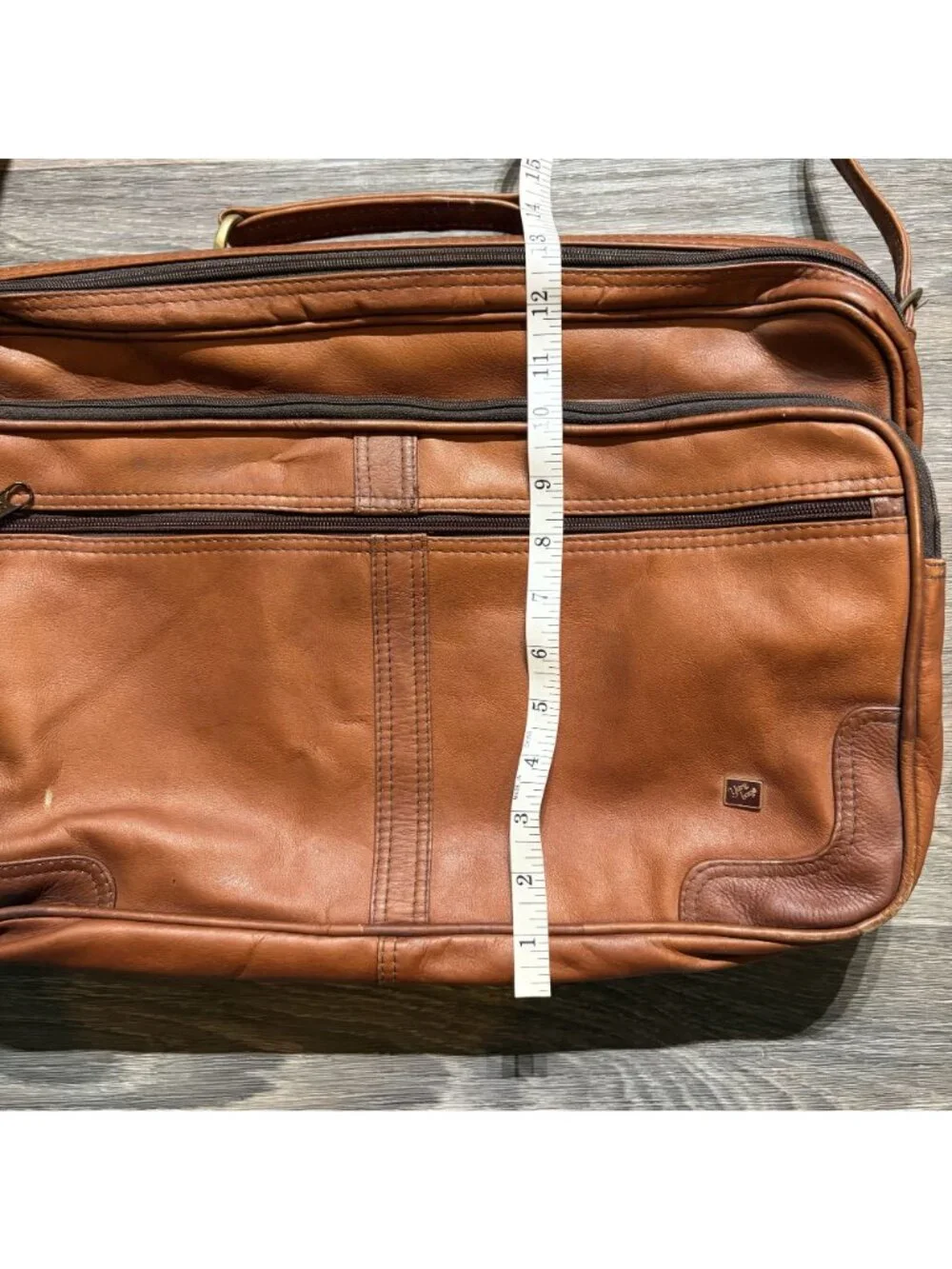 Yury Bags Colombian Leather Briefcase Messenger Crossbody Satchel Cognac Vintage